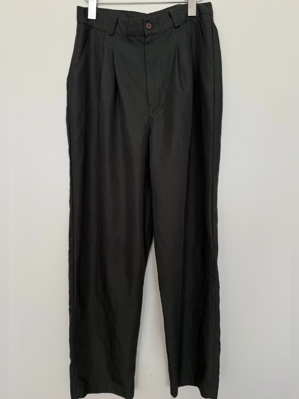 Vintage “Julie b” Army Olive Green Pleated Barrel Trouser Pants  12 M Waist 28”